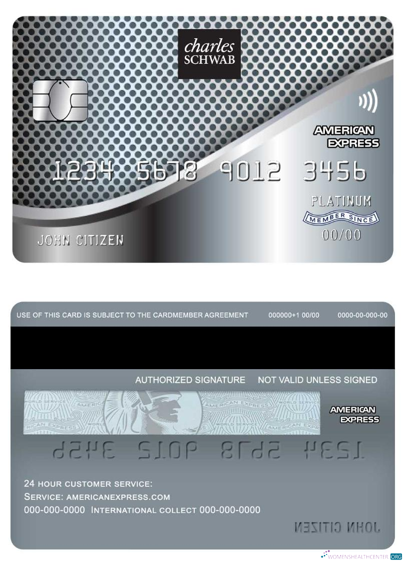 Download USA Charles Schwab & Co bank american express credit card Photoshop template